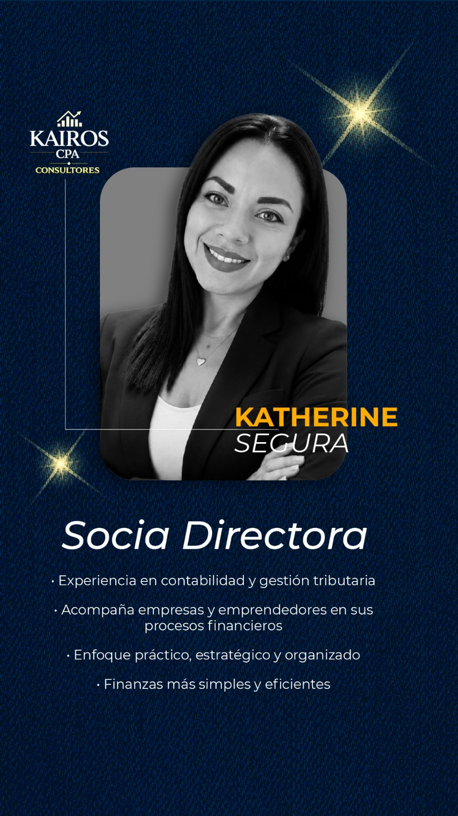 Katherine Segura — Socia Directora, Kairos CPA Consultores