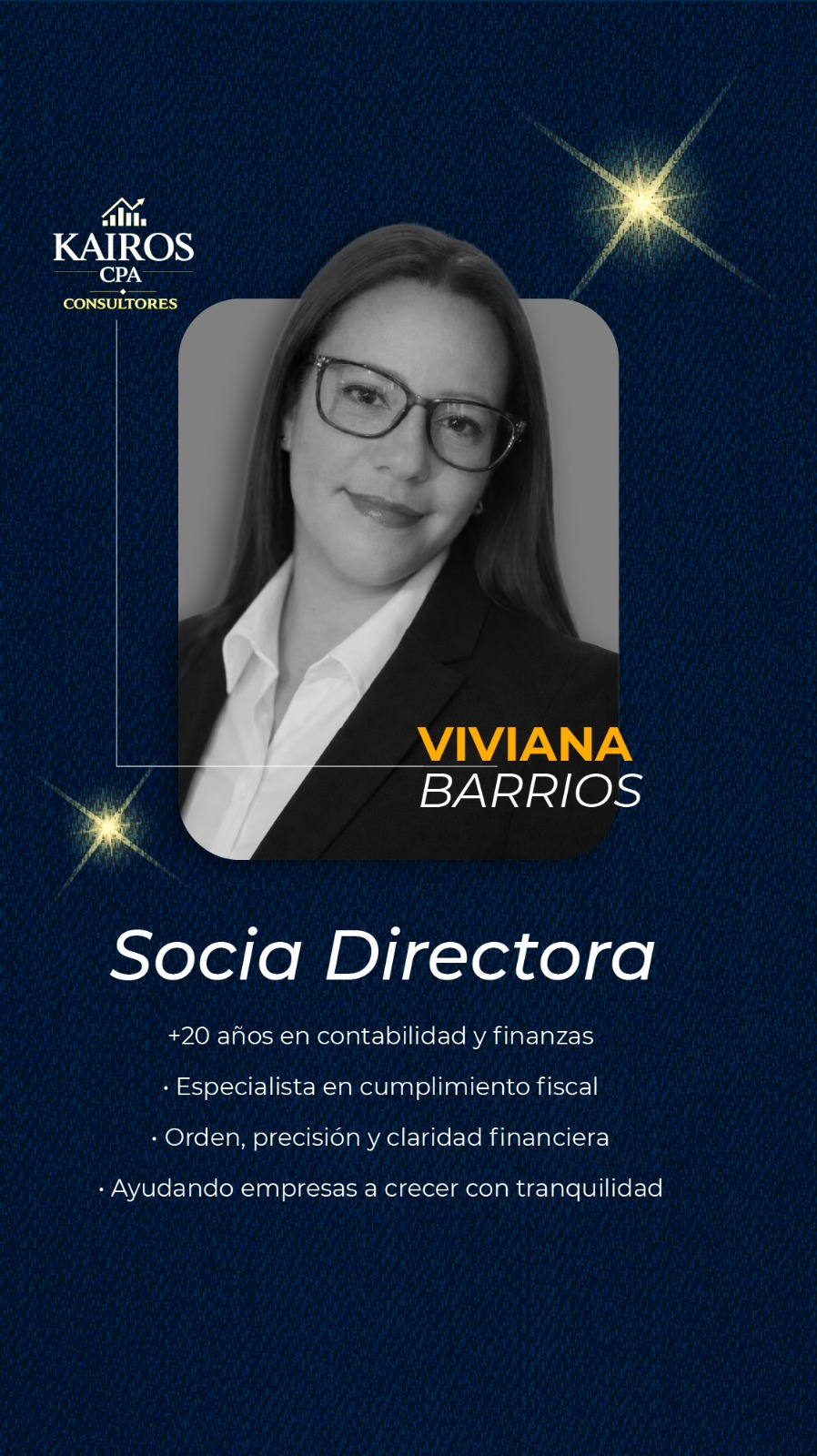 Viviana Barrios — Socia Directora, Kairos CPA Consultores